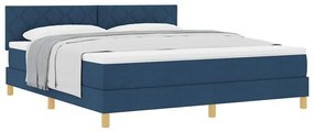 vidaXL Κρεβάτι box spring με στρώμα με στρώμα Μπλε 180 x 200 cm ύφασμα