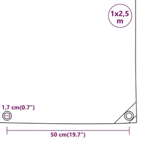 Μουσαμάς Γκρι 1 x 2,5 μ. 650 γρ./μ² - Γκρι