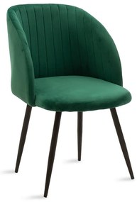 Πολυθρόνα Oasis pakoworld βελούδο σκούρο πράσινο-μαύρο πόδι - Βελούδο - 127-000056