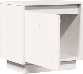 vidaXL Κομοδίνο Λευκό 40 x 30 x 40 εκ. από Μασίφ Ξύλο Πεύκου
