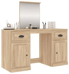 vidaXL Μπουντουάρ με Καθρέφτη Sonoma Δρυς 130x50x132,5 εκ.