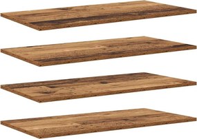 vidaXL Ράφι Βιβλίων 4 pcs Καφέ 80 x 40 x 1,5 cm Επεξεργασμένο ξύλο