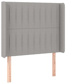 Κεφαλάρι με Πτερύγια Ανοιχτό Γκρι 93x16x118/128 εκ. Υφασμάτινο 3119800