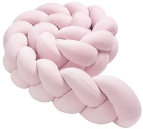 Πάντα πλεξούδα τριπλή χειροποίητη Velvet 200x18εκ Baby pink