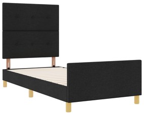 vidaXL Κρεβάτι Μαύρο 100x200 εκ. Υφασμάτινο