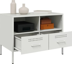 vidaXL Έπιπλο Τηλεόρασης Λευκό 68x39x50,5 εκ. από Χάλυβα