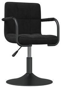 vidaXL Καρέκλα Τραπεζαρίας Μαύρη Βελούδινη