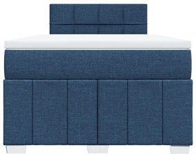 Κρεβάτι Boxspring με Στρώμα Μπλε 120x190 εκ. Υφασμάτινο - Μπλε