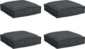 vidaXL Μαξιλάρι 4 pcs Μαύρο 40 x 40 x 8 εκ. Ύφασμα Όξφορντ