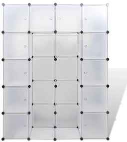 vidaXL Ντουλάπα Σπονδυλωτή 14 Τμήματα Άσπρη 37 x 146 x 180,5 εκ