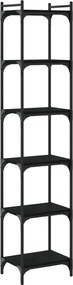 vidaXL Βιβλιοθήκη 6 Επιπέδων Μαύρη 40x30x188 εκ. Επεξεργασμένο Ξύλο
