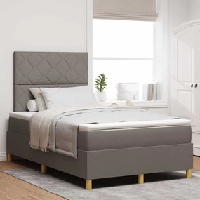 vidaXL Κρεβάτι με ελατήρια με στρώμα Taupe 120 x 200 cm ύφασμα