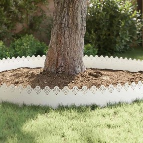 vidaXL Περιγράμματα γκαζόν 10 pcs 103 x 0,05 x 22 εκ Ατσάλι Λευκό