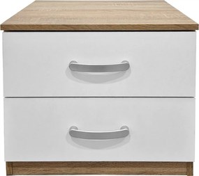 Κομοδίνο Athos pakoworld σε sonoma-λευκή απόχρωση 48x40x41.5εκ