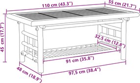 vidaXL Τραπεζάκι Σαλονιού 110 x 55 x 45 εκ. από Μπαμπού