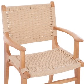 Καρέκλα-Πολυθρόνα IGNACIO Rubberwood και Σχοινί 61x56x83Υεκ. 61x56x83 εκ.