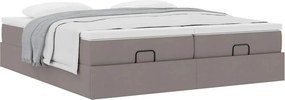 vidaXL Οθωμανικό κρεβάτι με στρώματα Taupe 180x200cm ύφασμα