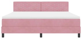 vidaXL Κρεβάτι με ελατήρια με κεφαλάρι Ροζ 180 x 200 cm Βελούδο