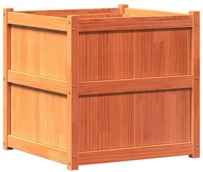vidaXL Ζαρντινιέρα Καφέ Κεριού 70 x 70 x 70 εκ. από Μασίφ Ξύλο Πεύκου