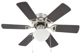vidaXL Ανεμιστήρας Οροφής με Φως Περίτεχνος Σκούρο Καφέ 82 εκ.