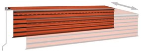 Τέντα Αυτόματη με Σκίαστρο/LED/Αισθ. Ανέμου Πορτοκαλί/Καφέ 6x3μ - Πολύχρωμο