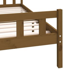 vidaXL Πλαίσιο Κρεβατιού Καφέ Μελί 120 x 200 εκ. από Μασίφ Ξύλο