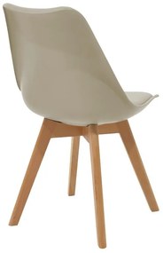 Καρέκλα Gaston pp-pu cappuccino με ξύλινο πόδι σε φυσική απόχρωση 48.5x53.5x83 εκ. 48.5x53.5x83 εκ.