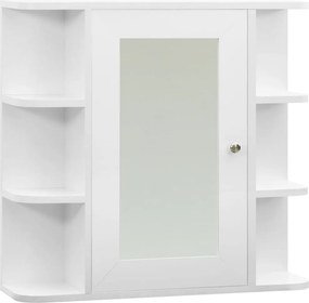 vidaXL Καθρέφτης Μπάνιου με Ντουλάπι Λευκό 66 x 17 x 63 εκ. από MDF