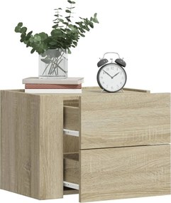 vidaXL Κομοδίνα Επιτοίχια 2 τεμ. Sonoma Δρυς 45x30x35 εκ.
