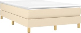 vidaXL Κρεβάτι Boxspring με Στρώμα Κρεμ 120x190 εκ. Υφασμάτινο