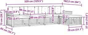 vidaXL Σειρά Καναπέ Εξωτερικού 5 pcs Λευκό και Κρεμ Πολυεστέρας