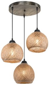 Φωτιστικό οροφής τρίφωτο PWL-1121 Pakoworld Ε27 καφέ Φ40x75εκ-147-000068-Καφέ 147-000068