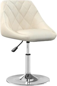 vidaXL Καρέκλες Τραπεζαρίας Περιστρεφόμενες 2 τεμ. Κρεμ Βελούδινες