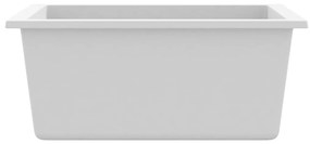 vidaXL Νεροχύτης με Οπή Υπερχείλισης Λευκός Γρανιτένιος