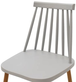Καρέκλα Aurora pakoworld PP γκρι-φυσικό πόδι 43x48x79εκ.