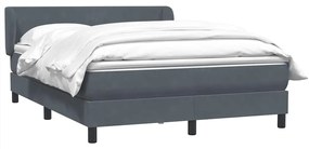 vidaXL Κρεβάτι Boxspring με Στρώμα Σκούρο Γκρι 160x210 εκ. Βελούδινο