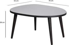 Τραπεζάκι Σαλονιού Μαύρο / Φυμέ EBOCLAL 75x55x38