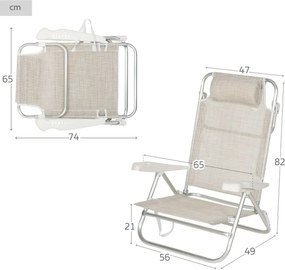 Καρέκλα στην παραλία Aktive 47 x 82 x 49 cm (x2)