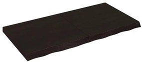 vidaXL Ράφι Τοίχου Σκούρο Καφέ 120x60x(2-6) εκ. Επεξ. Μασίφ Ξύλο Δρυός