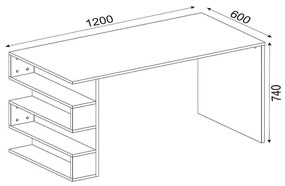 Γραφείο ArteLibre CLEORA Λευκό Μοριοσανίδα/Μελαμίνη 120x60x74cm