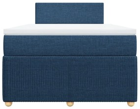 Κρεβάτι Boxspring με Στρώμα Μπλε 120x200 εκ. Υφασμάτινο - Μπλε