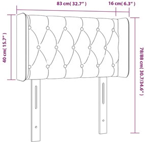 vidaXL Κεφαλάρι Κρεβατιού LED Taupe 83x16x78/88 εκ. Υφασμάτινο
