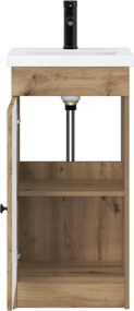 vidaXL Καθρέφτης μπάνιου με νιπτήρα Artisan Δρυς 42 x 40 x 84,5 εκ
