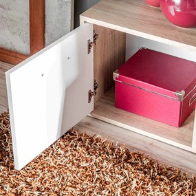 vidaXL Σετ επίπλου τηλεόρασης Επιτοίχιο 5 pcs Λευκό και ξύλο Sonoma