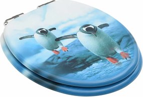 VidaXL Καλύμματα Λεκάνης με Soft Close 2 τεμ. Σχέδιο Πιγκουίνοι MDF