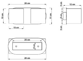 Sollux Φωτιστικό τοίχου Orbis 2,αλουμίνιο,2xG9/40w,γκρί