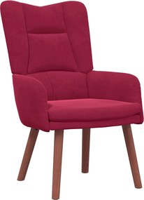 vidaXL Πολυθρόνα Κόκκινο 63 x 67 x 94 εκ. Βελούδο