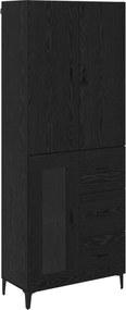 vidaXL Highboard Μαύρη Οξυά 69,5 x 34 x 180 εκ. Επεξεργασμένο ξύλο