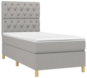 ΚΡΕΒΑΤΙ BOXSPRING ΜΕ ΣΤΡΩΜΑ &amp; LED ΑΝ.ΓΚΡΙ 80X200 ΕΚ. ΥΦΑΣΜΑΤΙΝΟ 3135629