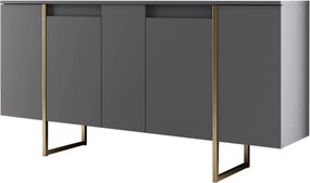 Κονσόλα Ανθρακί / Χρυσό FLUPER 160x35x80